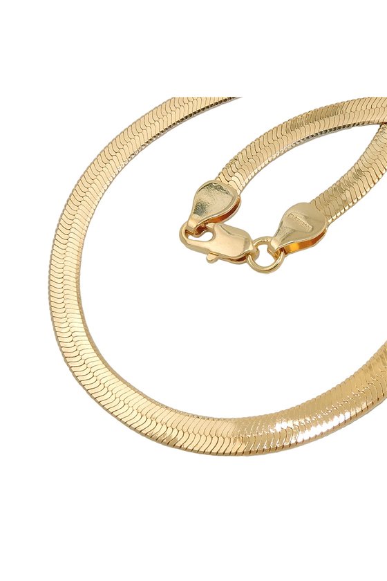 NECKLACE SNAKE CHAIN FLAT GOLD-PLATED