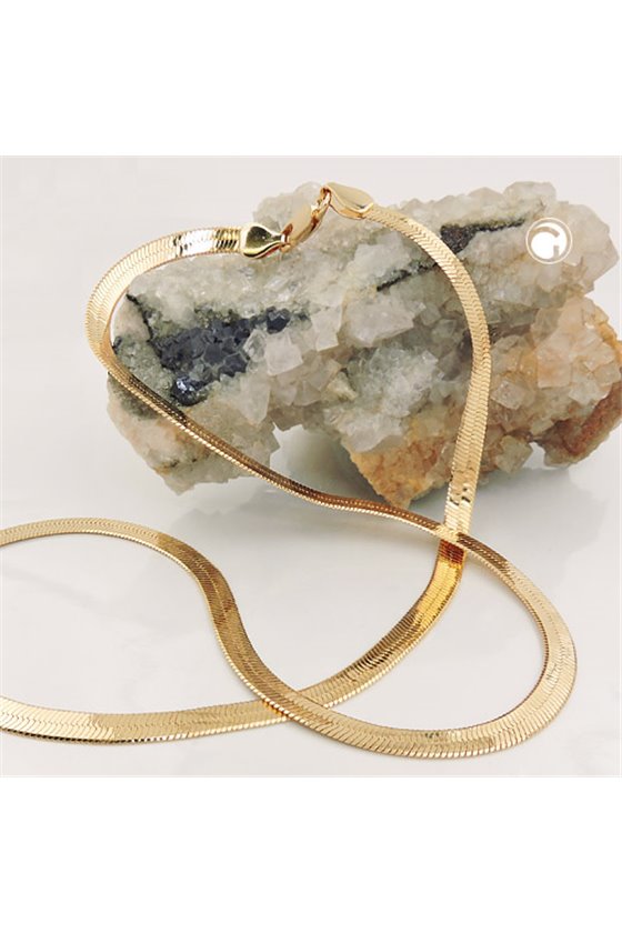 NECKLACE SNAKE CHAIN FLAT GOLD-PLATED