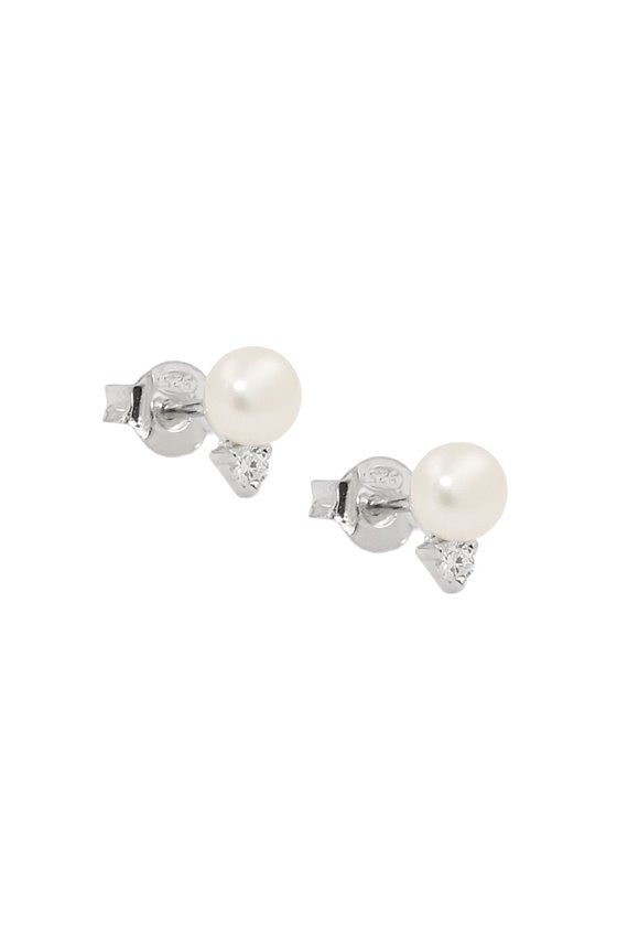 EARRING STUDS PEARL/ZIRCONIA SILVER 925