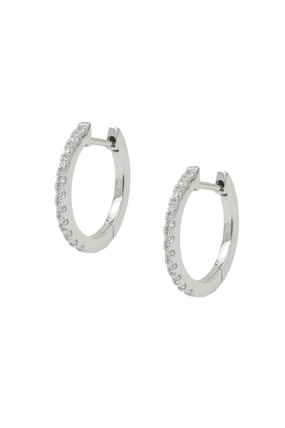 HOOP EARRINGS ZIRCONIA WHITE SILVER 925