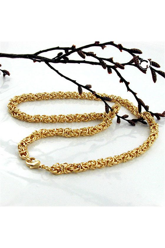 BYZANTINE CHAIN 60CM GOLD PLATED