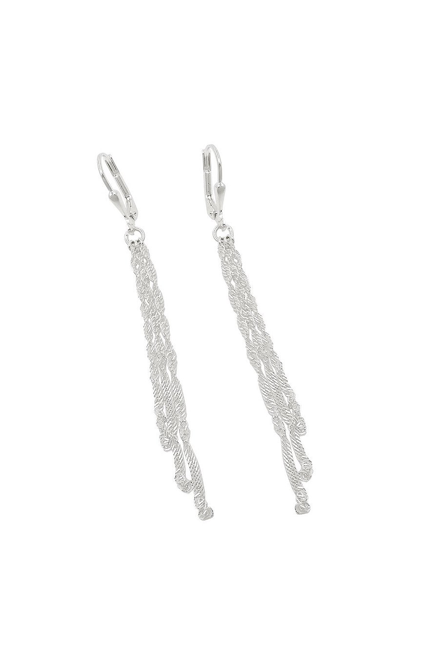 LEVERBACK EARRINGS WITH CHAIN SILVER 925