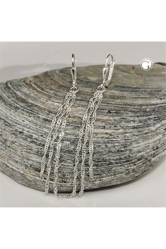 LEVERBACK EARRINGS WITH CHAIN SILVER 925