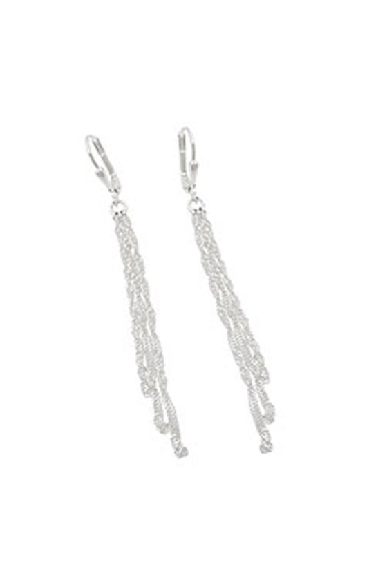 LEVERBACK EARRINGS WITH CHAIN SILVER 925