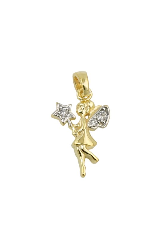 PENDANT FAIRY WITH ZIRCONIAS 9K GOLD