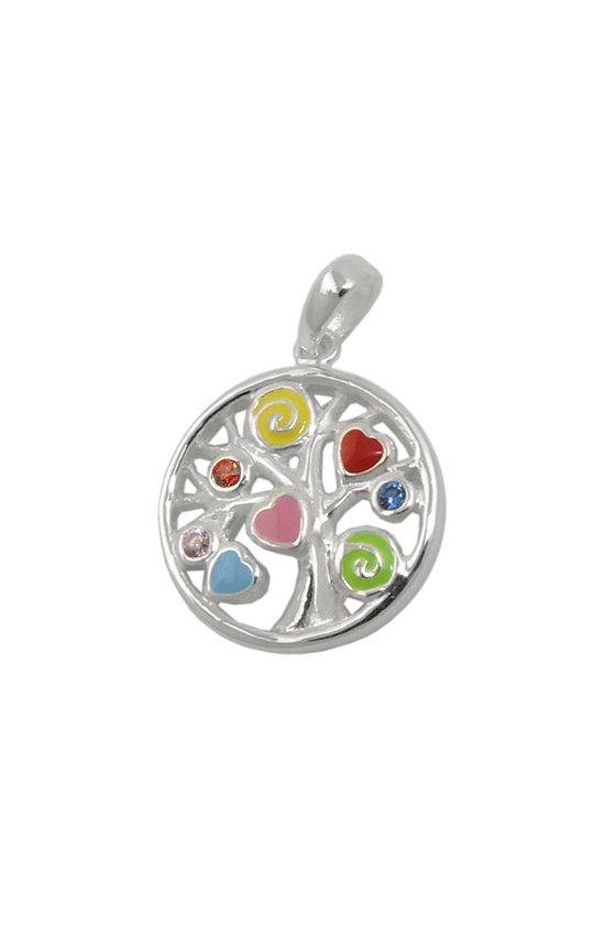 PENDANT TREE OF LIVE COLOURED SILVER 925
