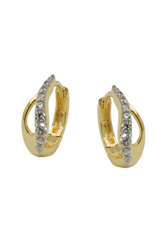 HOOP TWO TONE COLOURED ZIRCONIA 9K GOLD
