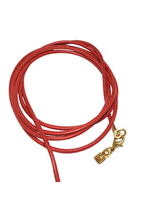 BAND LEATHER RED GOLD CLASP 100CM