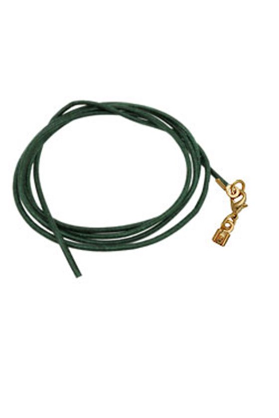 BAND LEATHER GREEN GOLD CLASP 100CM