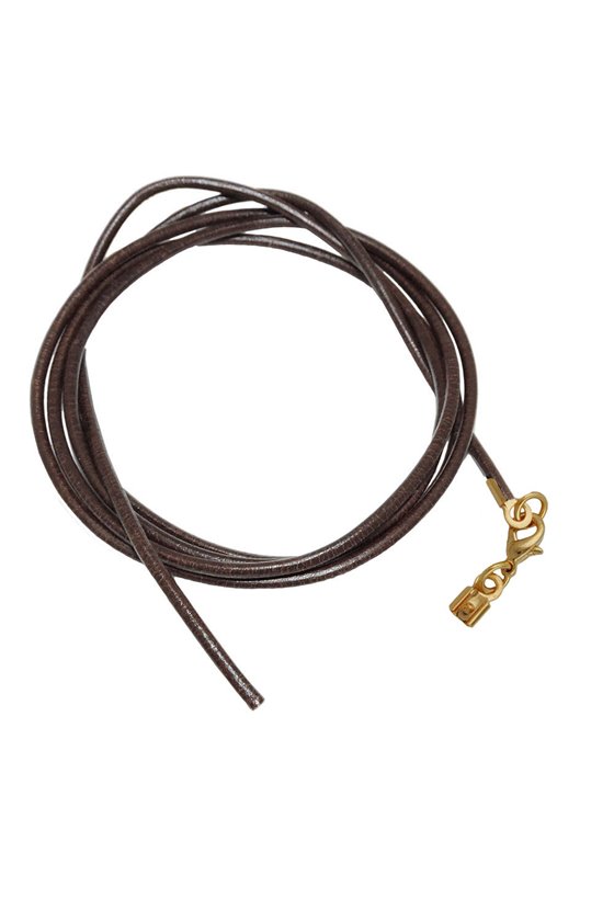 BAND LEATHER BROWN GOLD CLASP 100CM