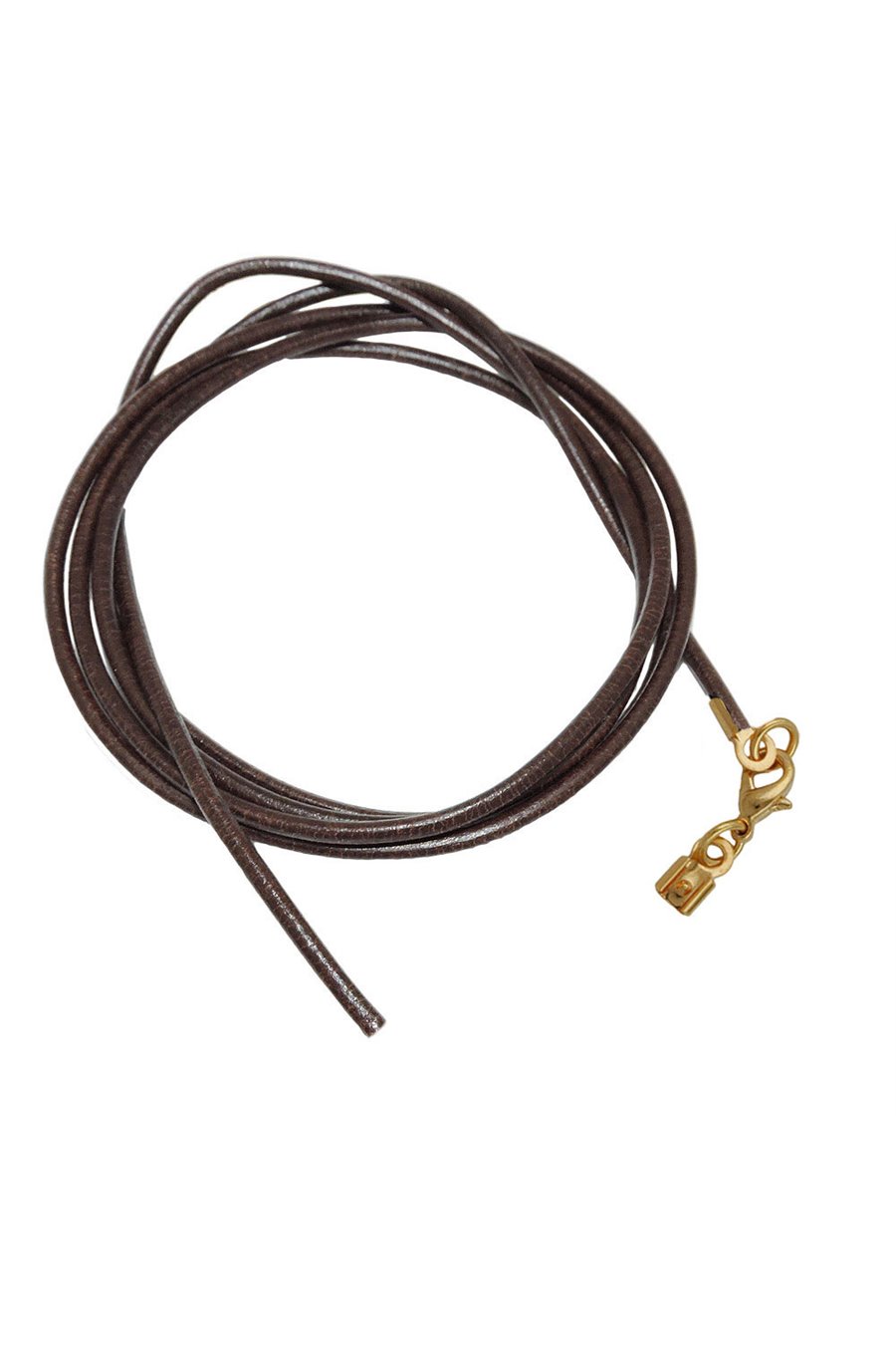 BAND LEATHER BROWN GOLD CLASP 100CM