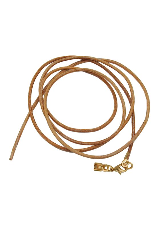 BAND LEATHER NATUR GOLD CLASP 100CM