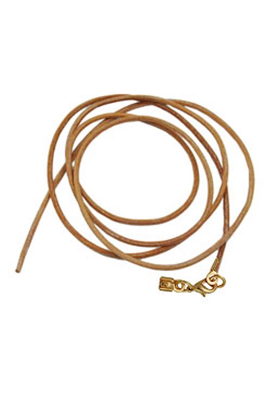BAND LEATHER NATUR GOLD CLASP 100CM