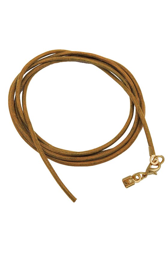 BAND LEATHER OLIV GOLD CLASP 100CM