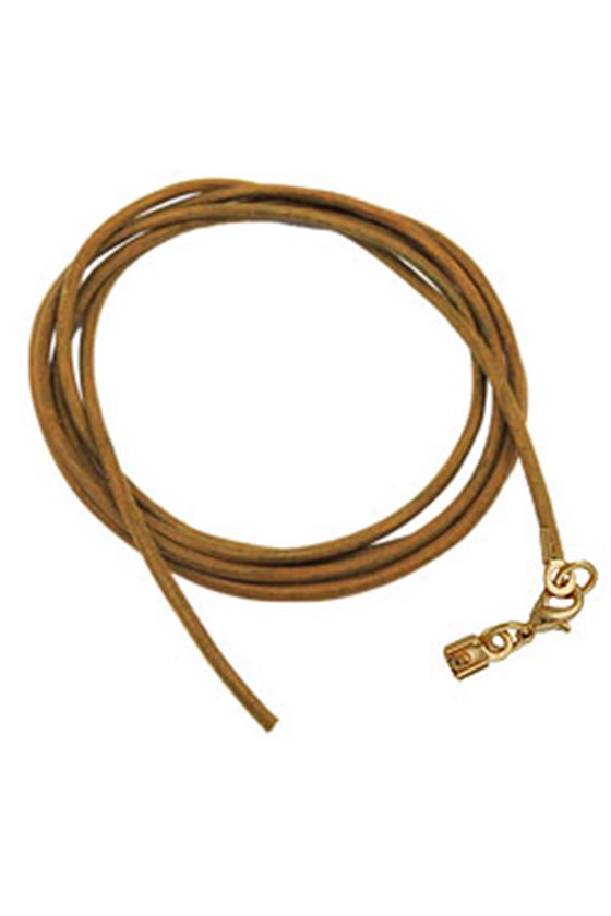 BAND LEATHER OLIV GOLD CLASP 100CM