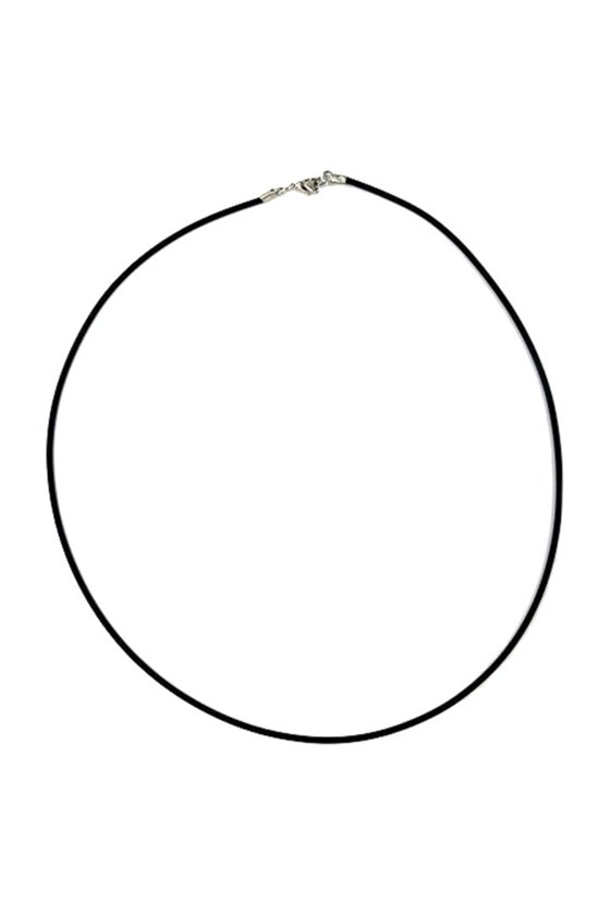 NECKLACE 2MM RUBBER BAND SILVER CLASP 50CM