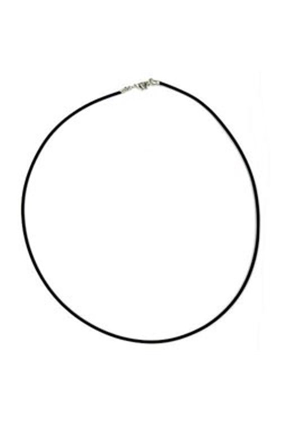 NECKLACE 2MM RUBBER BAND SILVER CLASP 50CM