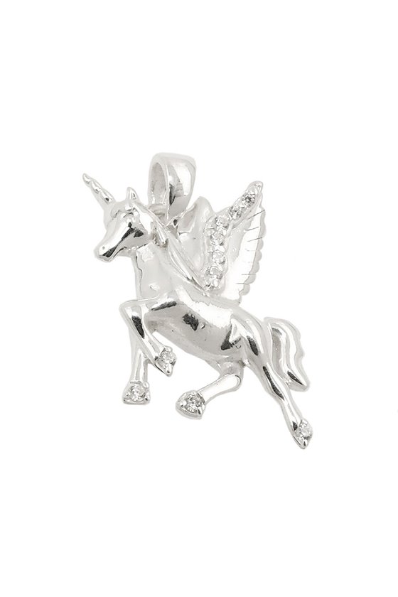 PENDANT WINGED HORSES UNICORN SILVER 925