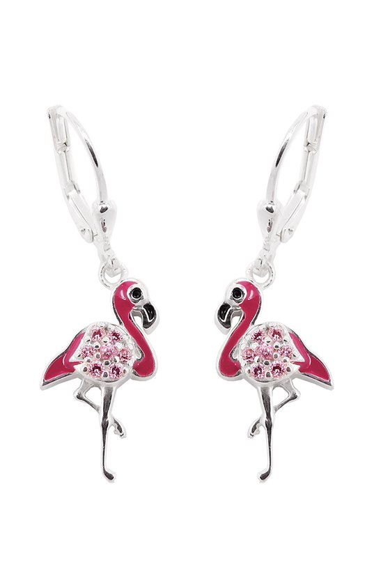 LEVERBACK EARRINGS FLAMINGO SILVER 925