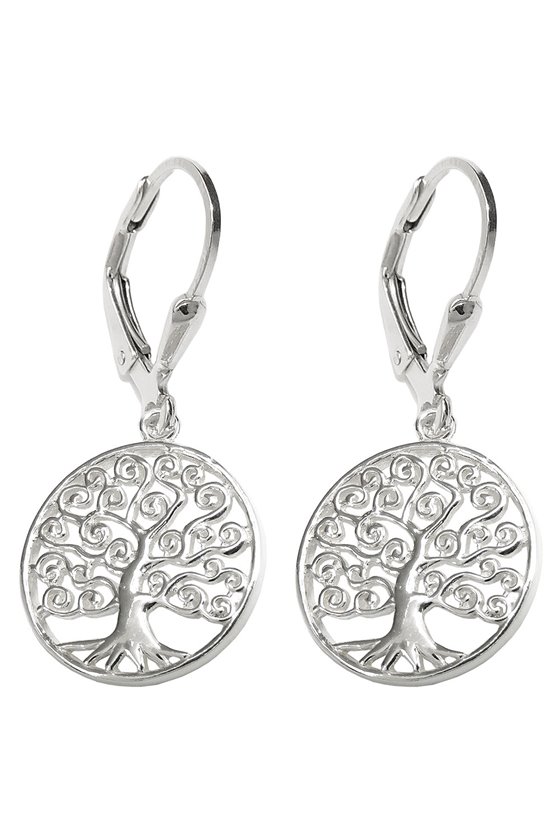 LEVERBACK EARRINGS TREE SILVER 925