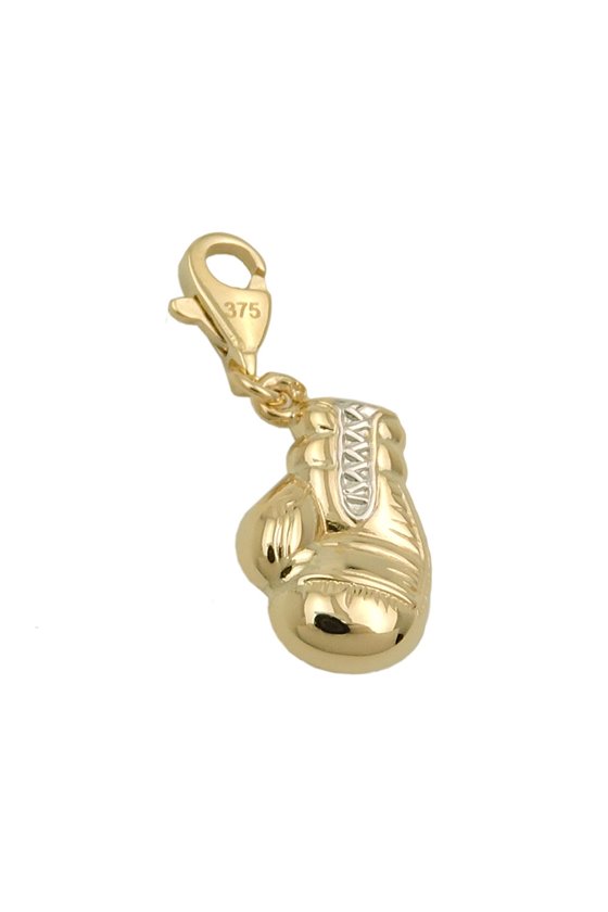 PENDANT CHARM BOX GLOVE BICOLOR 9K GOLD