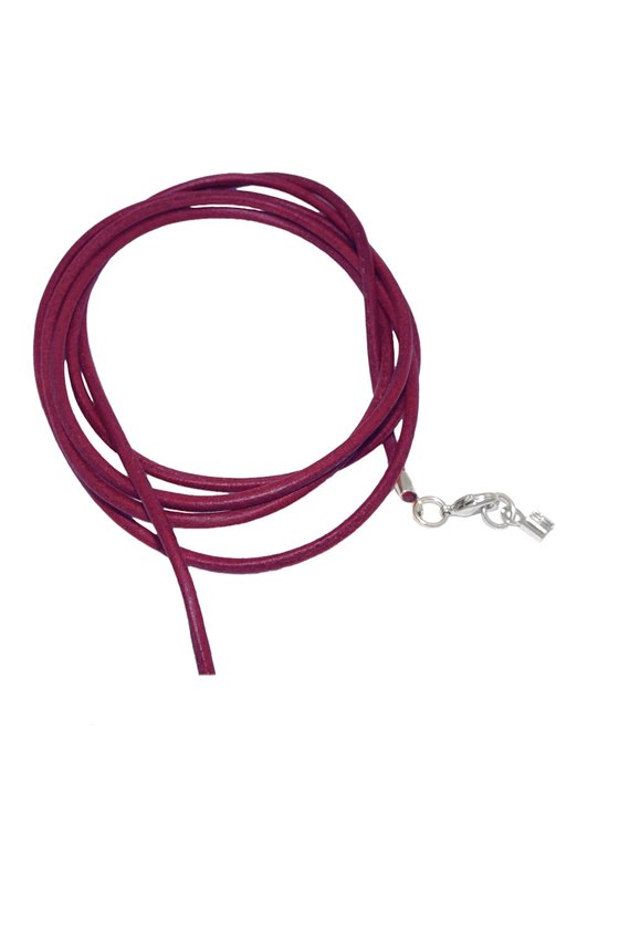 BAND LEATHER BERRY-PURPLE SILVER CLASP