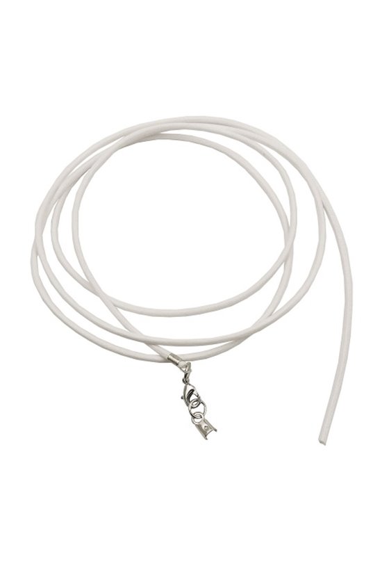 BAND LEATHER WHITE SILVER CLASP 100CM