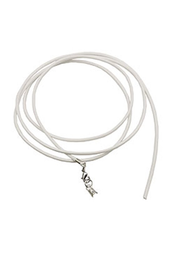 BAND LEATHER WHITE SILVER CLASP 100CM