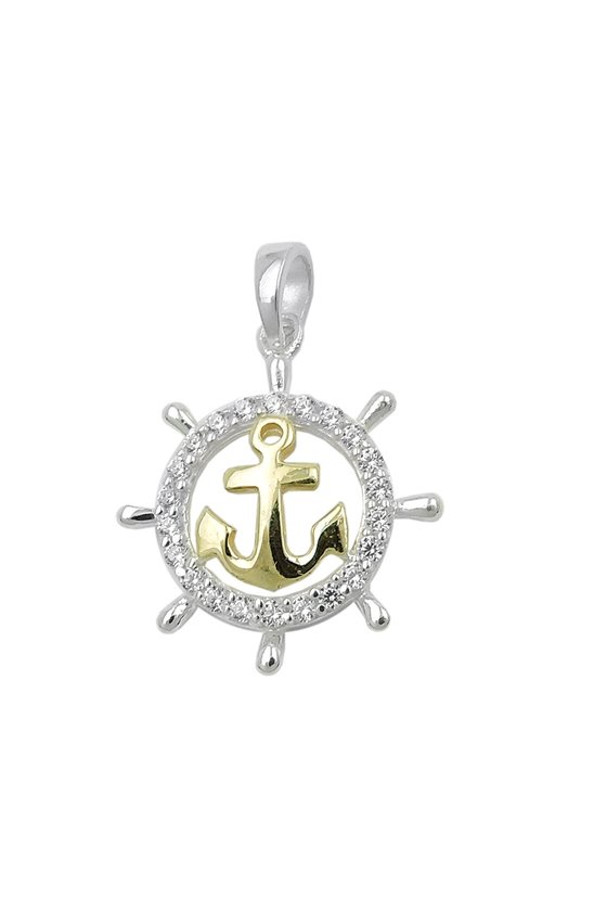 PENDANT ANCHOR WITH ZIRCONIA SILVER 925