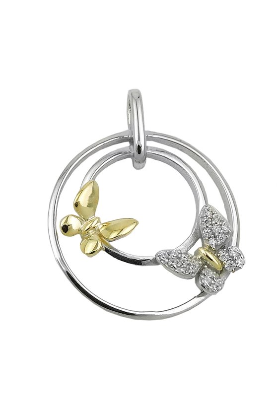 PENDANT TWO BUTTERFLYS SILVER 925