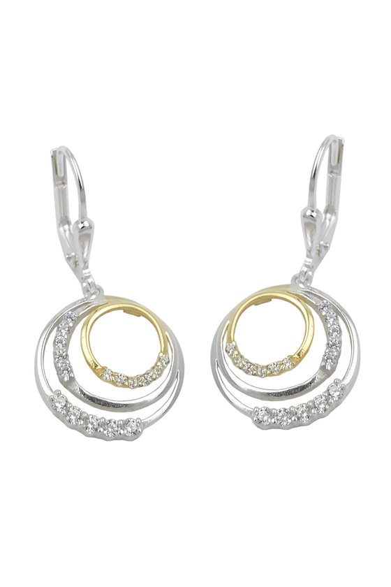 LEVERBACK EARRINGS CIRCLES SILVER 925