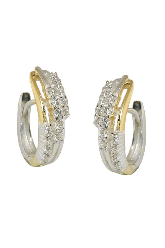 HOOP EARRINGS WITH ZIRCONIAS SILVER 925