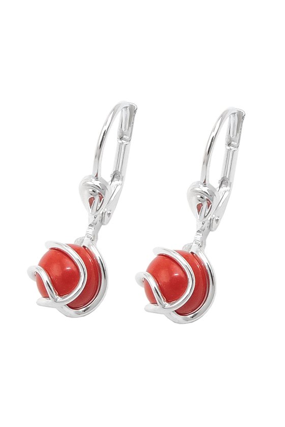 LEVERBACK EARRINGS BEAD SILVER 925