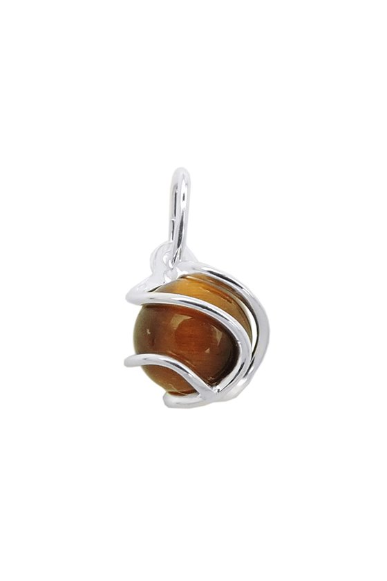 PENDANT WRAPPED TIGEREYE BEAD SILVER 925