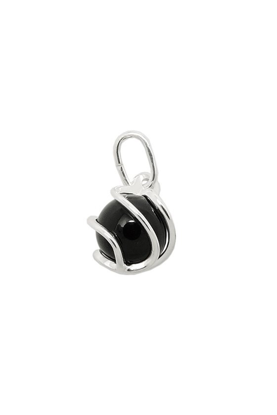 PENDANT WRAPPED ONYX BEAD SILVER 925