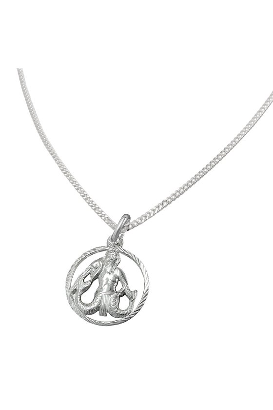 SET ZODIAC AQUARIUS + CHAIN SILVER 925