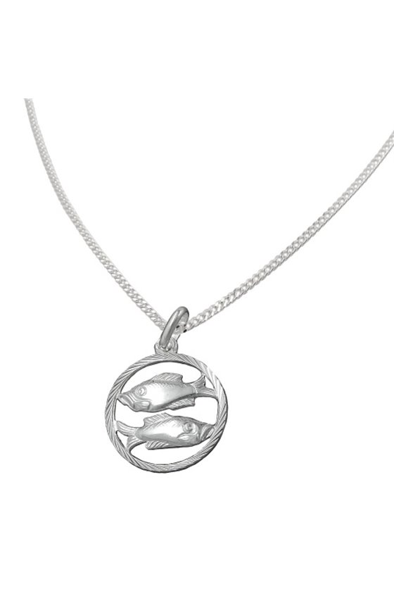 SET ZODIAC PISCES + CHAIN SILVER 925