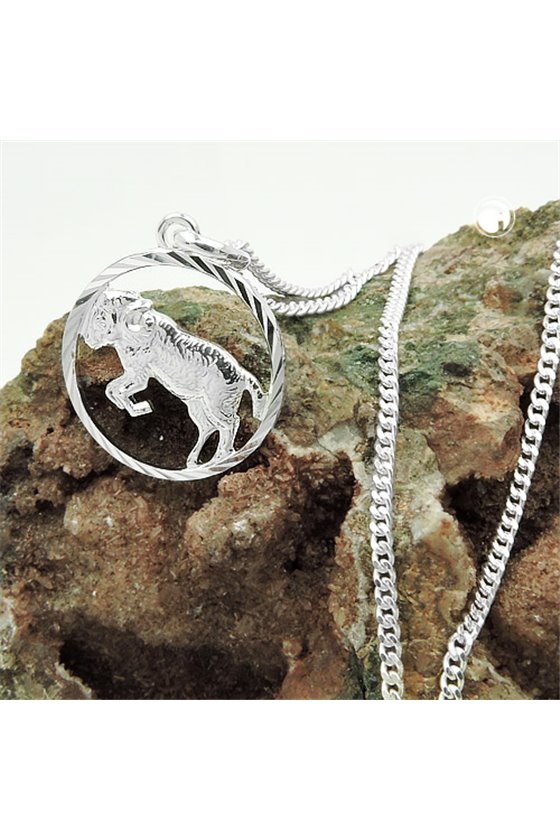 SET ZODIAC ARIES + CHAIN SILVER 925