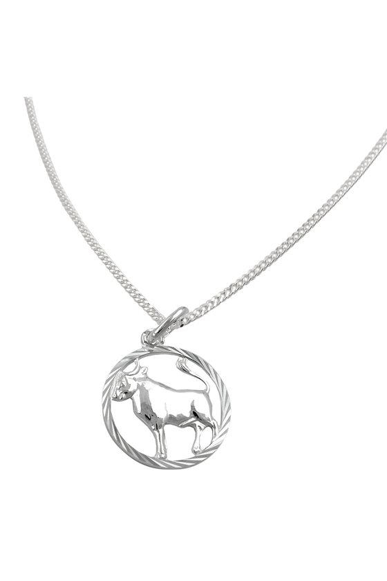 SET ZODIAC TAURUS + CHAIN SILVER 925