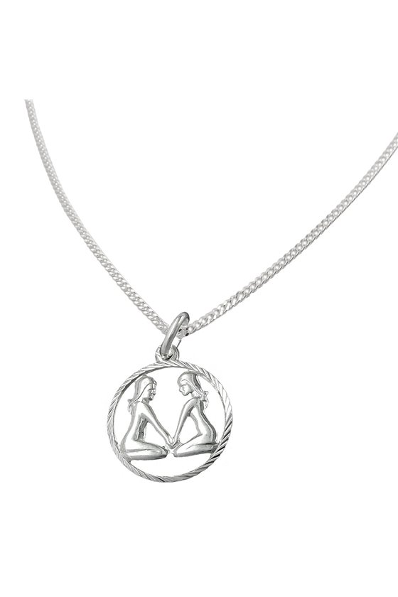 SET ZODIAC GEMINI + CHAIN SILVER 925