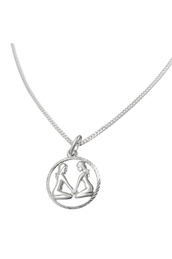 SET ZODIAC GEMINI + CHAIN SILVER 925