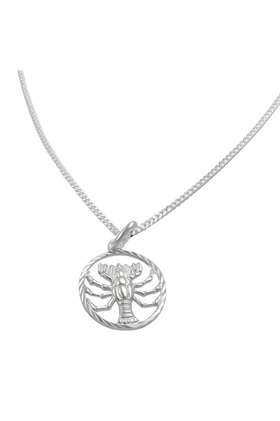 SET ZODIAC CANCER + CHAIN SILVER 925