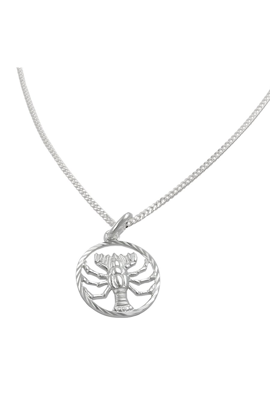 SET ZODIAC CANCER + CHAIN SILVER 925