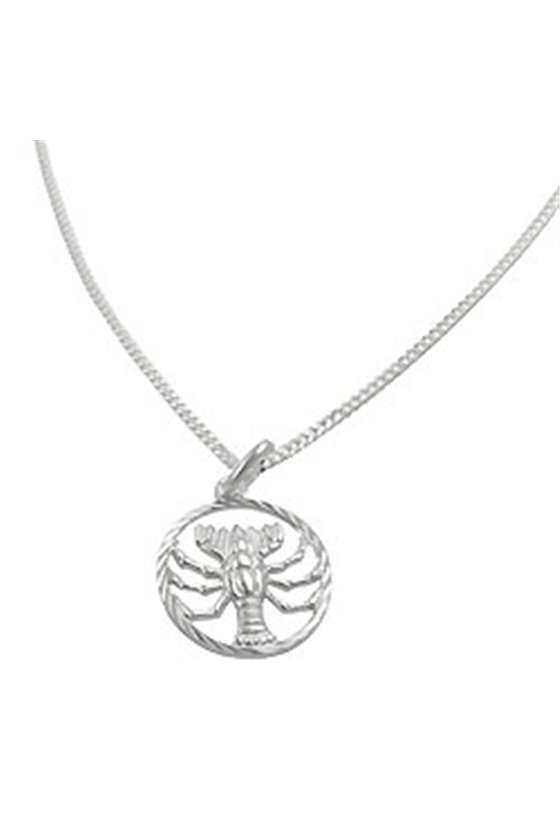 SET ZODIAC CANCER + CHAIN SILVER 925