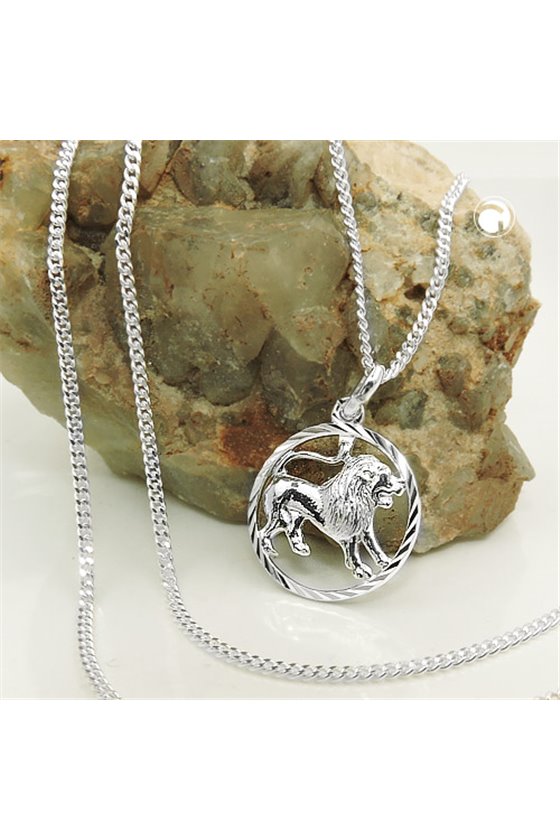 SET ZODIAC LION + CHAIN SILVER 925