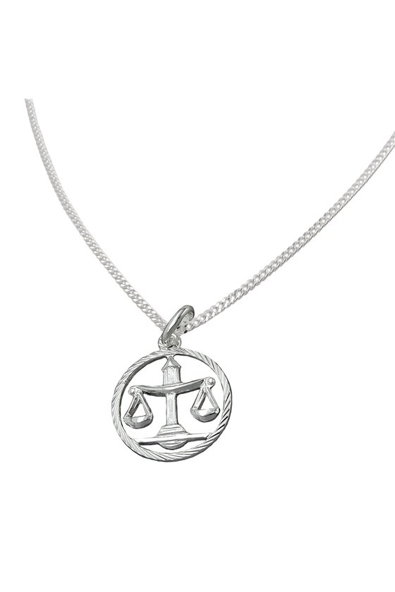 SET ZODIAC LIBRA + CHAIN SILVER 925