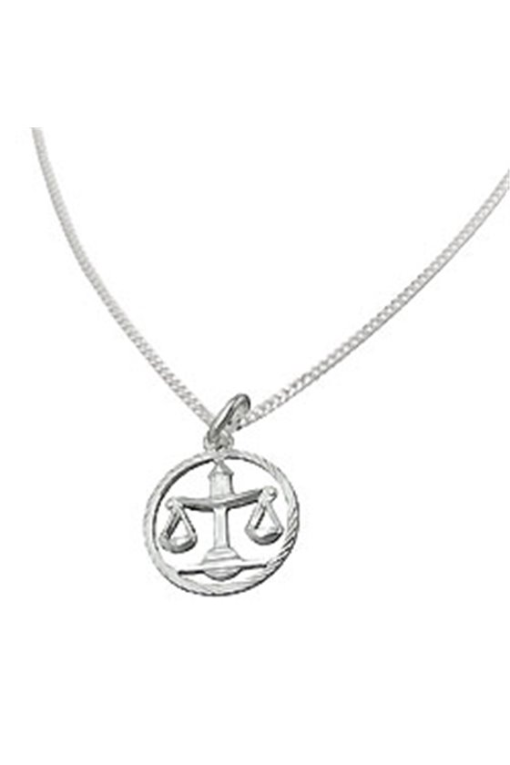 SET ZODIAC LIBRA + CHAIN SILVER 925