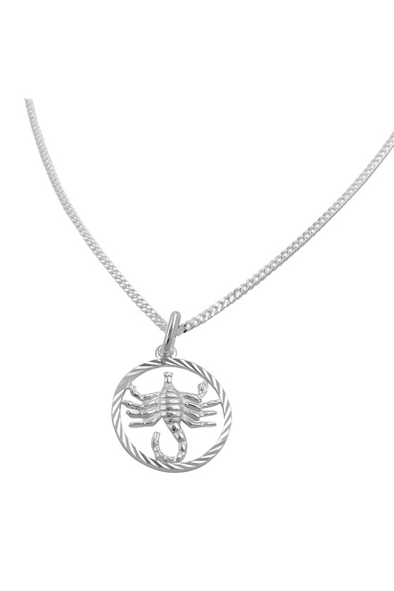 SET ZODIAC SCORPIO + CHAIN SILVER 925