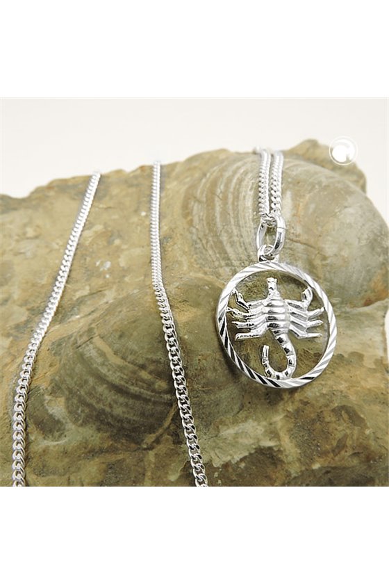 SET ZODIAC SCORPIO + CHAIN SILVER 925
