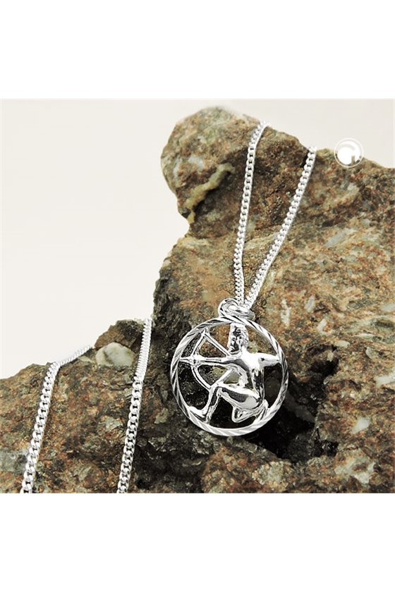 SET ZODIAC SAGITTARIUS+CHAIN SILVER 925